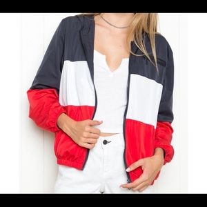 Brandy Melville Striped Windbreaker